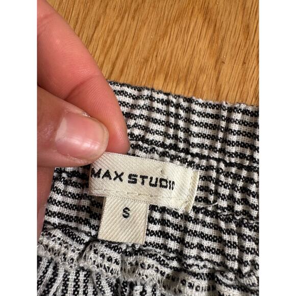 Max Studio Striped Linen Rayon Waist Tie High Waisted Pants - Picture 10 of 13